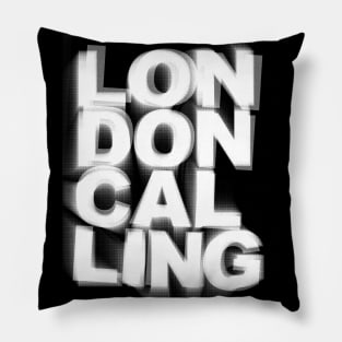 London Calling / Retro Punk Typography Design Pillow