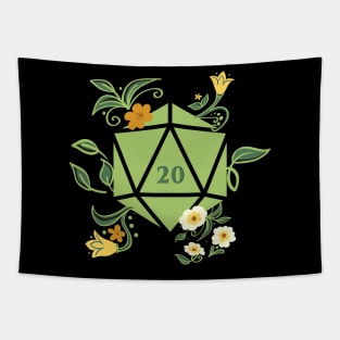 Polyhedral D20 Dice Plants Flowers and Succulents Lovers Tapestry