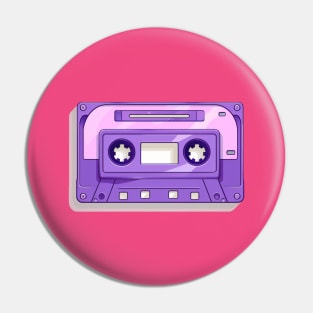 Purple cute tape cassette Pin