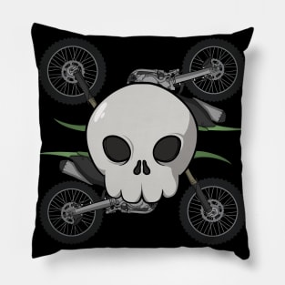 Motocross crew Jolly Roger pirate flag (no caption) Pillow