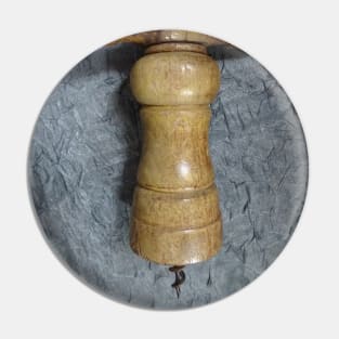 Old wooden corkscrew Pin