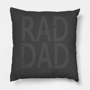 Distressed RAD DAD T-shirt, Father's Day Daddy Grandfather Funny Humor Gift Pillow