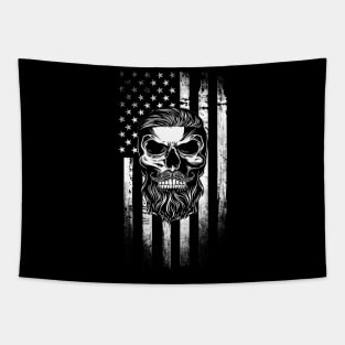 Beard American Flag Skull Tapestry