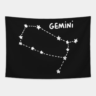 Zodiac Sign - Gemini Black Tapestry