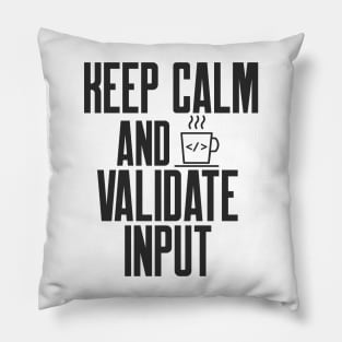 Secure Coding Keep Calm And Validate Input Best Practice Pillow