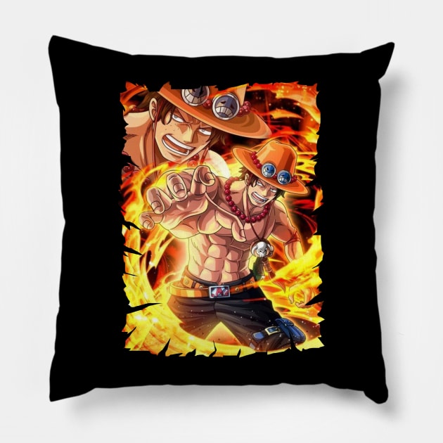 PORTGAS D ACE ANIME MERCHANDISE Pillow by graficklisensick666