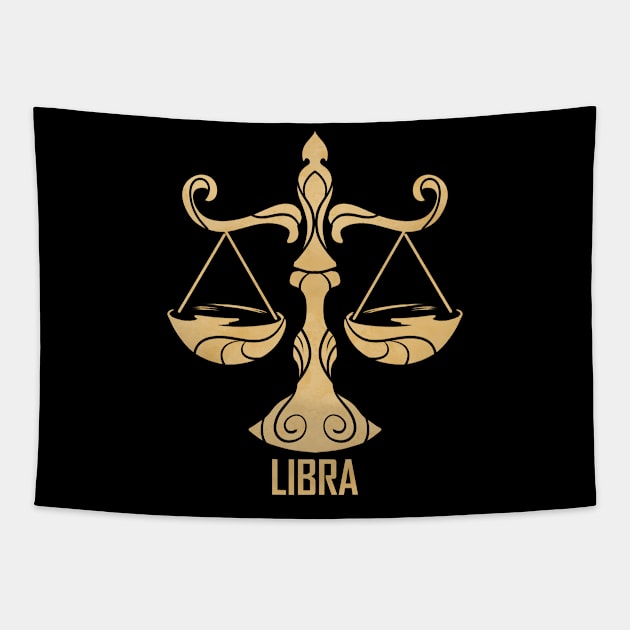 Libra Symbol Birthday Zodiac Libra Tapestry by SinBle