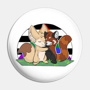 Straight Ally - Fennec Fox + Red Panda Hug Pin