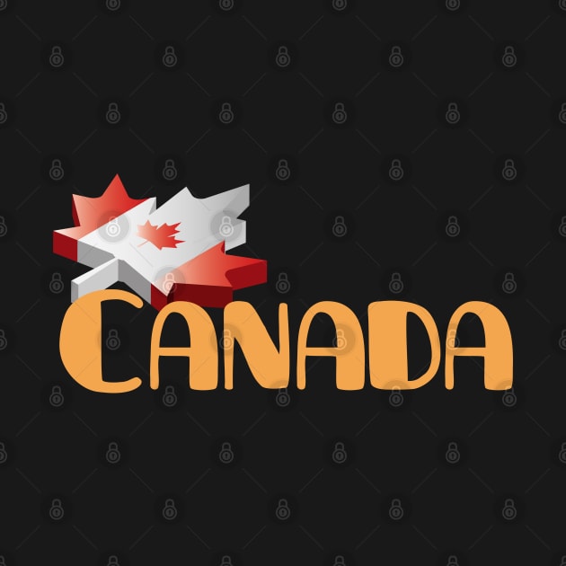 Canada Text with National Flag by PongPete