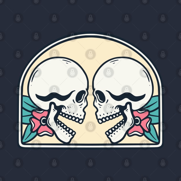 Couple Skull Pink by Pongatworks Store