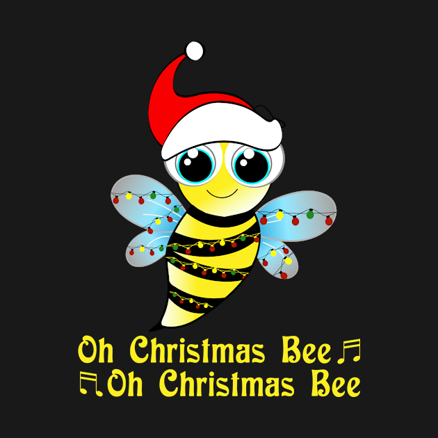 Oh Christmas Bee Ornaments Bee Lovers Santa Hat Lights Gift by issambak