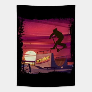 Sunset in scooter park Tapestry