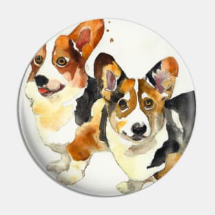 Watercolor Cardigan Welsh Corgi - Dog Lovers Pin