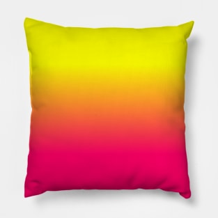 Neon Pink and Neon Yellow Ombré Shade Color Fade Pillow