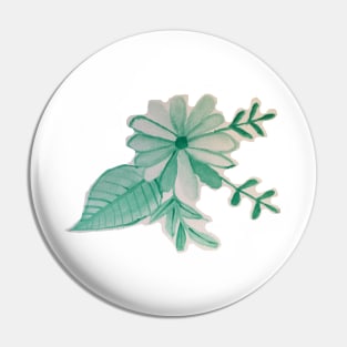 Green Flower Pin