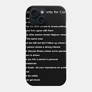 10 Commandments for Con Men Phone Case