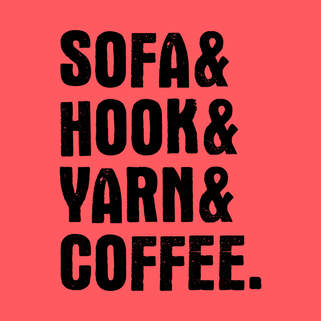 Sofa, hook, yarn & coffee (black) by majoihart