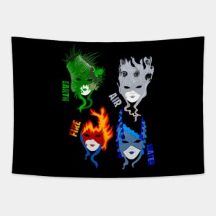 Earth, air, fire, water Tapestry