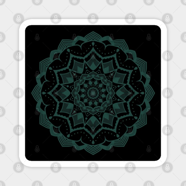 Green Intricate Mandala Pattern Magnet by busines_night