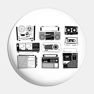 Retro Audio Vintage Tech Pin