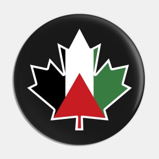 Palestine Canada Maple Leaf Designed with Palestinian Flag Pin