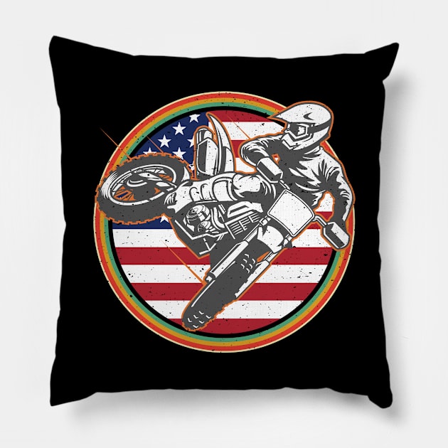 Dirt Bike Motocross Motorbike Biker Pillow by aneisha