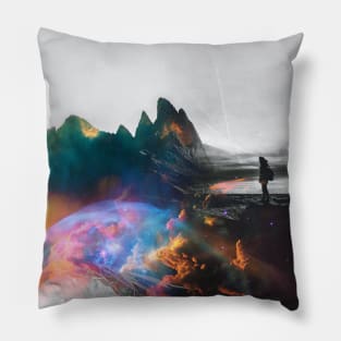 Delusive activities A Colorful Negative Space Art Pillow