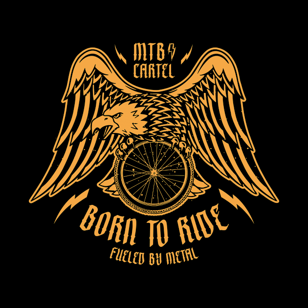 Born To Ride Eagle Mountain Biking Graphic - Rust by pedalhead