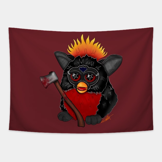 Evil Furby Tapestry by CraftKrazie