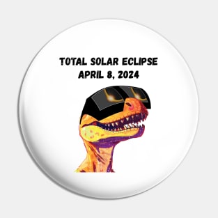 Total Solar Eclipse Grunge Dinosaur—Black text Pin