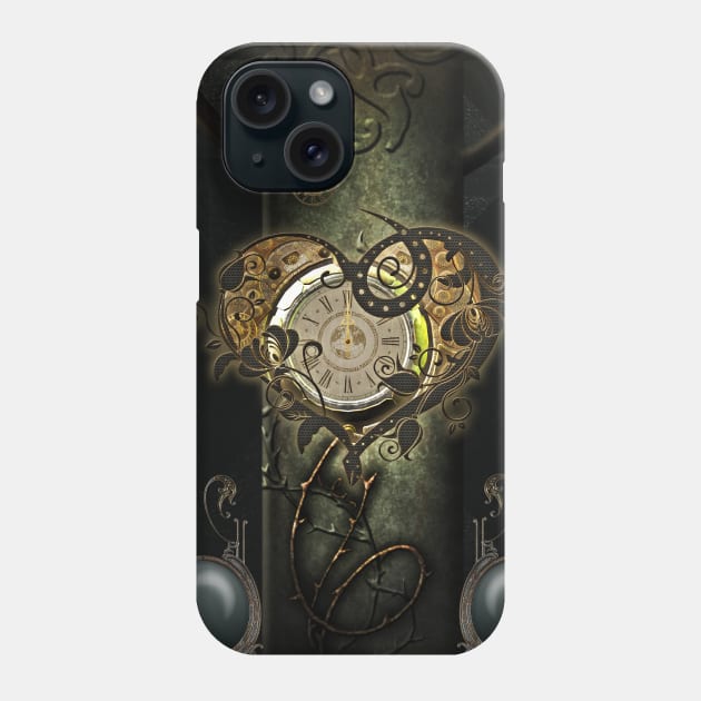 Wonderful steampunk heart, clocks and gears Phone Case by Nicky2342