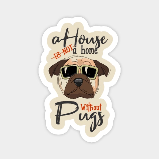 Funny Pug Dog Magnet by Graffix