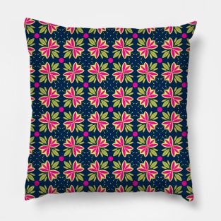 Spring flowers and leaves pattern, version 17 Pillow