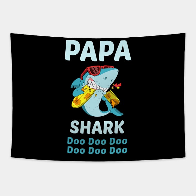 Family Shark 1 PAPA Tapestry by blakelan128