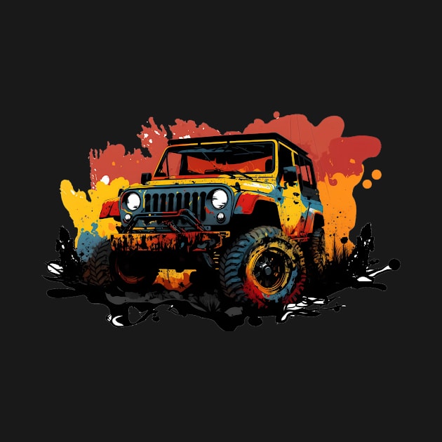 Jeep Wrangler In Mudd T-Shirt Design by mrsticky