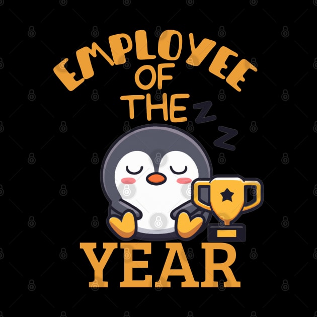 funny lazy penguin, employee of the year joke by maxdax