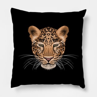 Hand-drawn portrait of a leopard Pillow