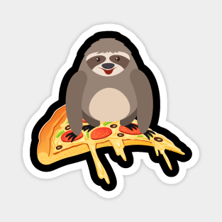 Cute & Funny Sloth Riding Pizza Adorable Animals Magnet