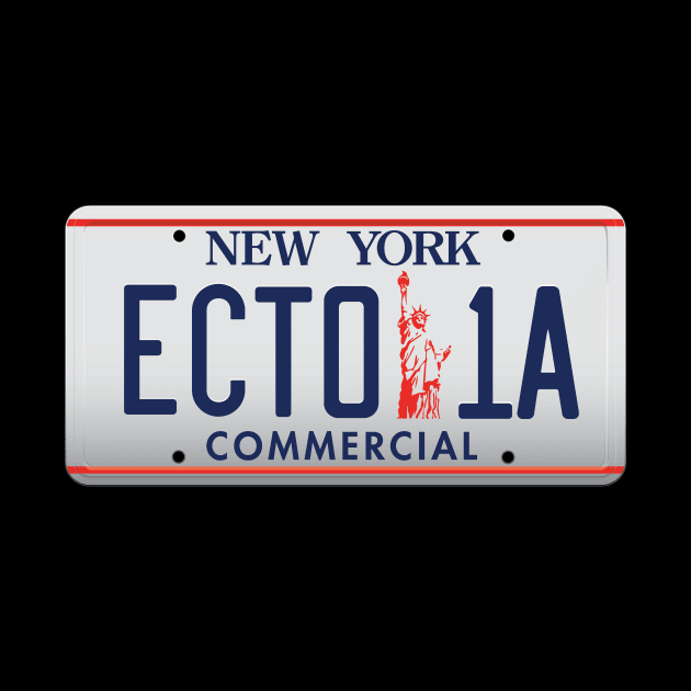 Ecto 1A License Plate by Hell Creek Studios