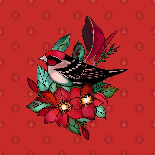 Neotraditional sparrow design by jen28