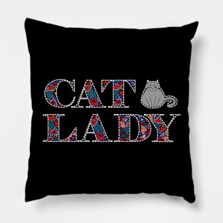 Cat Lady Hearts Dashed Pillow