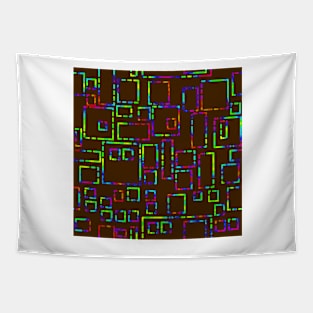 Rainbow Blocks on Brown 5748 Tapestry