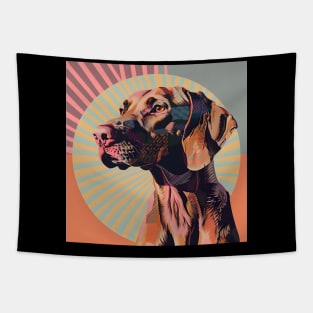 70s Vizsla Vibes: Pastel Pup Parade Tapestry