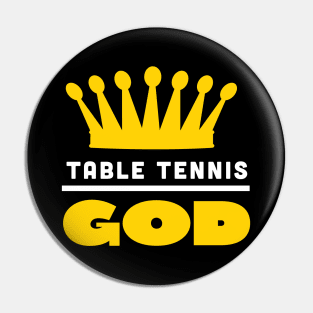 Table Tennis God (white) Pin