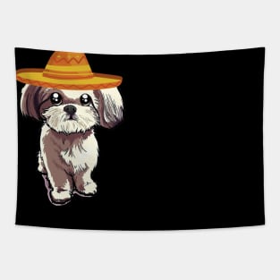 Cute dog shih tzu mexico cinco de mayo Tapestry