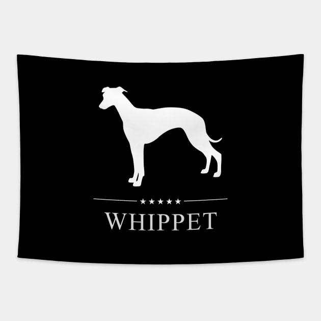 Whippet Dog White Silhouette Tapestry by millersye