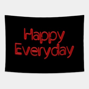 Happy Everyday Red Neon Tapestry