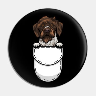 Funny German Wirehaired Pointer Pocket Dog Pin