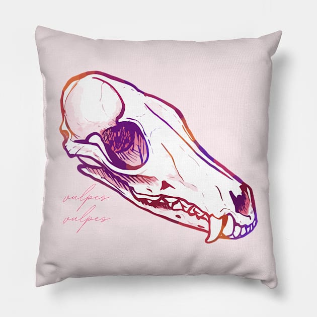 Red Fox Skull Pillow by Nat Rodgers 