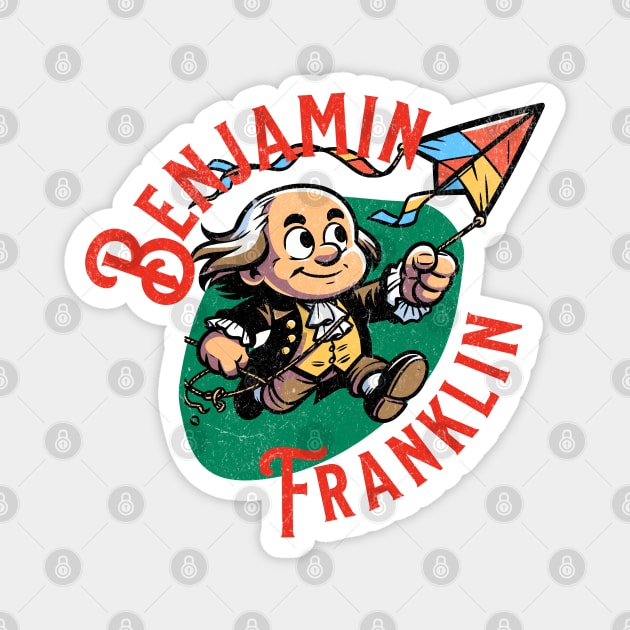 American History Cartoon Benjamin Franklin US History Magnet by Yesteeyear